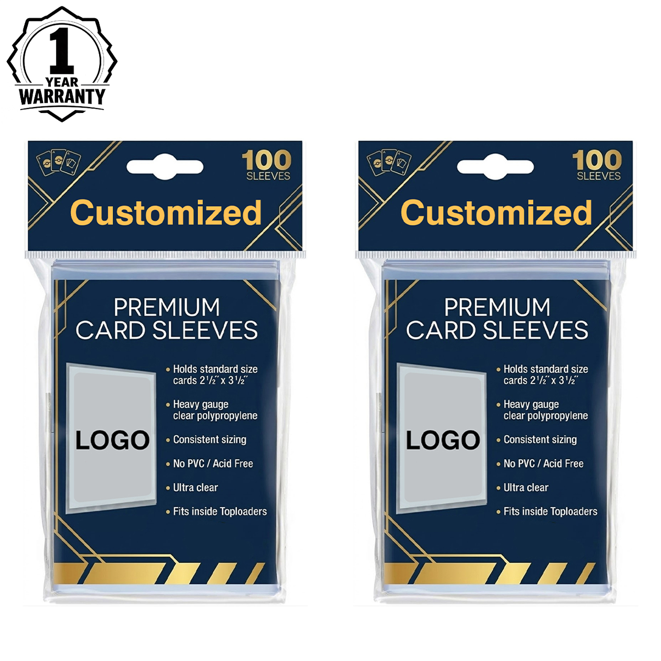 soft plastic card sleeves Cardboard Gold Soft Card Sleeves main image 1