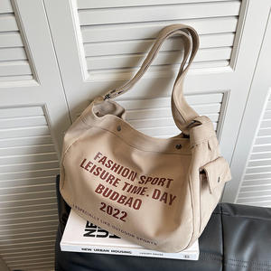 Borsa di tela da donna di grande capacità Versatile Texture Custom University One Shoulder Messenger popolare Tote Bag per ragazze - Product Image 2