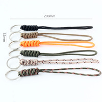 QingGear fait à la main en nylon corde tressée tactique couteau lanière avec porte-clés survie porte-clés lanières cordon