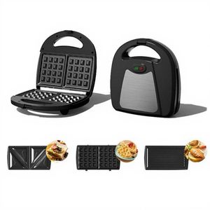 Máquina para Hacer Sándwiches 3 en 1, 850W, Eléctrica, para Desayunos, Wafflera 3 en 1, Prensa para Paninis, Tostadora Eléctrica Doméstica - Product Image 1