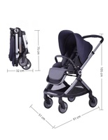 Poussette Bébé Pliable Luxe 3-en-1 avec Châssis en Alliage d'Aluminium, Système de Voyage, 3 Ans, Logo en Cuir Personnalisé OEM, Style Classique Chinois
