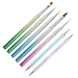Heißer Verkauf 7Pcs Professional Nagel pinsel Stift Farbverlauf Malpin sel Set Maniküre Nail Art Polish Pen Tool