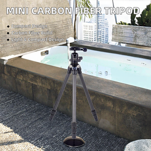 Trípode Profesional de Fibra de Carbono <span class=keywords><strong>Mini</strong></span> Ligero para Cámara de Video con Nivel de Burbuja y Bloqueo Giratorio para Viajes al Aire Libre - Product Image 2