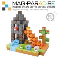 Blocs de construction magnétiques puissants, cubes magnétiques 3D, ensemble de mosaïque professionnel pour enfants, jeu d'entraînement sensoriel et logique