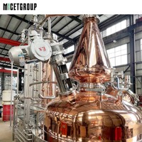 Alambic en cuivre personnalisé de 600 L, colonne de distillation, machine multifonctionnelle pour boissons et vin, pour gin, whisky, brandy, vodka