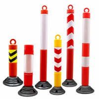 Borne de sécurité routière flexible auto-redressante en PE de 20 pouces (500 mm) avec base en caoutchouc, réfléchissante, pour parking et signalisation au sol