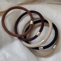 Élastique à cheveux noir en spandex haute élasticité Zunwei pour femmes, style coréen, simple et durable, anneaux pour queue de cheval 5,5 cm