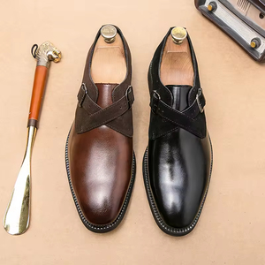 Chaussures Oxford formelles faites à la main pour l'automne et l'hiver, respirantes, imperméables, à boucle, pour les affaires, les mariages, chaussures pour hommes augmentant la taille - Product Image 4