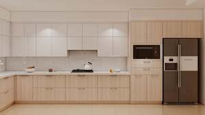 Gabinetes de Cocina Modernos de Lujo con Isla en Forma de L y Barra de Desayuno, Encimera de Mármol y Madera Maciza, Accesorios para Fregadero - Product Image 2