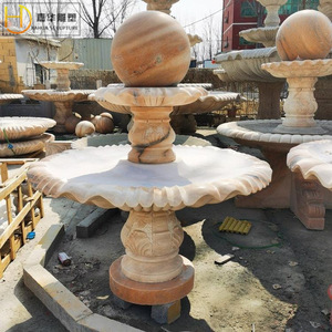 Colonne de fontaine en pierre Jiahua, design traditionnel, durable, ornement décoratif pour cour extérieure - Product Image 1