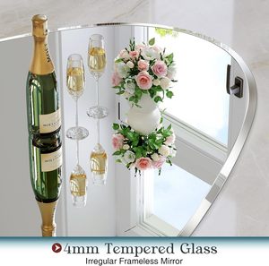 Xách Tay Vàng Không Đối Xứng Sắt Rèn Khung Gương Phòng Tắm Vát Không Thường Xuyên Sóng Tường Gương Cho Phòng Ngủ Sống Đám Cưới - Product Image 5