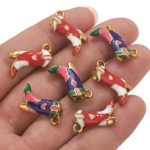 ステンレスエナメル靴ペンダント18KゴールドDIYレディースチャームネックレスブレスレットコネクタ卸売ジュエリー<span class=keywords><strong>2025</strong></span> - Product Image 5