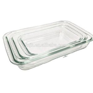 Set di Teglie in Vetro di Grande Capacità, Bestseller in 3 Misure, Adatte al <span class=keywords><strong>Forno</strong></span>, Vassoio per <span class=keywords><strong>Pizza</strong></span>/Cottura - Product Image 2