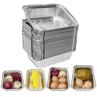 Récipients en papier d'aluminium de 600ml en gros Récipients alimentaires jetables en papier d'aluminium à emporter Ustensiles à emporter Boîte à lunch alimentaire