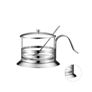 Zuccheriera in Metallo dal Design Accattivante con Elegante Contenitore in Vetro e Barattolo per Sale - Product Image 4