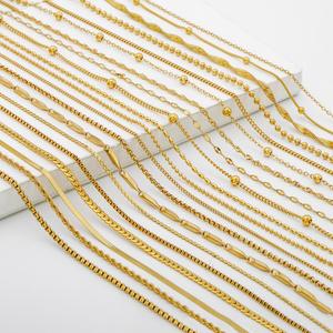 מותג ישיר diy יוקרה אנטי-arnish cuban קישור נירוסטה שרשראות אופנה מצופה זהב 18k שרשראות אופנה מצופה זהב 18k - Product Image 1