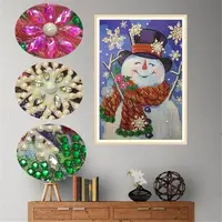Pintura de diamante con forma especial de muñeco de nieve de Navidad, mosaico, pintura 5D, bordado de punto de cruz, decoración del hogar, regalo artesanal para niños