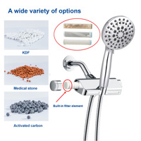 Filtre de douche moderne pour eau dure Filtre ionique à pression d'eau pour salle de bain Pommeau de douche pour spa avec minéraux