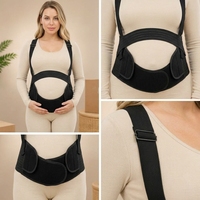 Bande de soutien pour le ventre de maternité en tissu maillé doux pour la peau 360 °   Ceinture de grossesse ergonomique réglable avec sangles de soutien dorsal