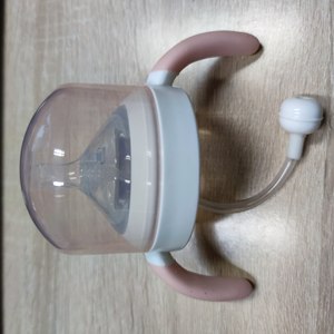 Baby Bottle With Handles Silicone 0-12 Months Child Feeding Accessory Straight Body Design - Product Image 1