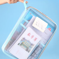 Bolsa de Archivo Transparente Impermeable de PVC con Cierre, Bolsa para Documentos de Plástico A3 A4 A5 A6