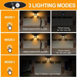 Luces Solares de Pared para Exteriores LED IP65 Impermeables con Sensor de Luz Regulable para Jardín 28-43 Lúmenes - Product Image 2