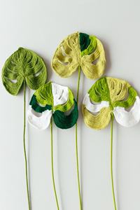 أوراق الكروشيه ، أوراق الكروشيه المستخدمة لتزيين باقات الزهور ، أوراق الكروشيه مقترنة بالزهور ، أوراق الكروشيه المخصصة - Product Image 5