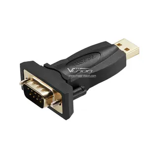 Hitam USB untuk DB9 RS232 seri adaptor konverter dengan chipset FTDI