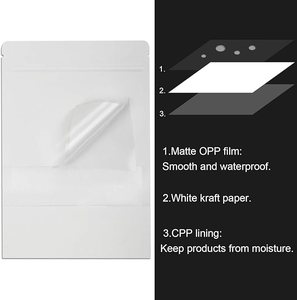 Túi <span class=keywords><strong>Ziplock</strong></span> in tùy chỉnh với cửa sổ phía trước rõ ràng bóng loáng để lưu trữ thực phẩm bao bì có thể khóa lại đứng lên Túi giấy Kraft - Product Image 6