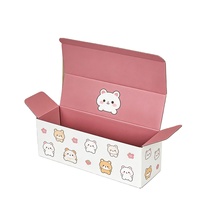 Boîtes d'emballage en carton ondulé de petite taille en papier kraft pliable de couleur personnalisée, boîtes d'emballage roses
