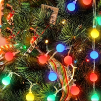 Mattierte Kugel-Lichterkette Batteriebetrieben Feenlichterkette für Weihnachten Halloween Party Außen Garten Innen Feiertagsdekoration