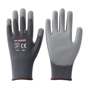 CE 4131X Leichte allgemeine Arbeits sicherheit Elektronik Montage Schutz Grau beschichtete PU-Handschuhe