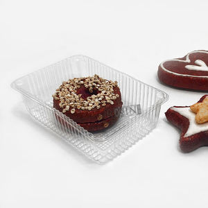 ถาดพลาสติกใสแบบใช้แล้วทิ้งสำหรับขายส่ง ถาดพีวีซีทรงสี่เหลี่ยมสำหรับโชว์สินค้า บรรจุภัณฑ์ใส่ขนม บิสกิต คุกกี้ มัฟฟิน - Product Image 5