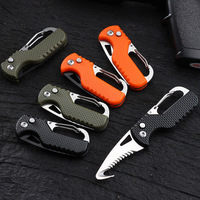 Couteau de sauvetage pliable mini portable en acier inoxydable pour la randonnée, l'escalade, le camping en plein air, avec porte-clés, couteau de poche de survie