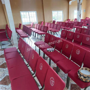 Sillas de <span class=keywords><strong>Teatro</strong></span> Modernas Apilables y Encajables con Cojín Suave de Tela, Muebles de Iglesia Personalizados al por Mayor - Product Image 1