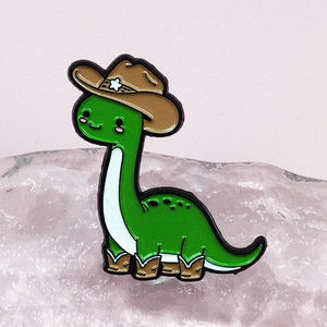Broche de dinosaurio con capucha, lindo y adorable, accesorio de animal de dibujos animados personalizado, insignia de aleación, colgante decorativo para mochila infantil - Product Image 2