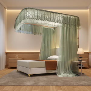 Quadratisches Mehrschichtiges Prinzessinnen-Spitzennetz Faltbares Boden-Moskitonetz 100% Polyester Multifunktional für Camping Reisen Zuhause - Product Image 2