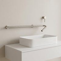 Robinet de lavabo mural avec porte-serviettes en acier inoxydable, poignée unique, cartouche céramique, design moderne, pour chambre et salle de sport ZY-W221L
