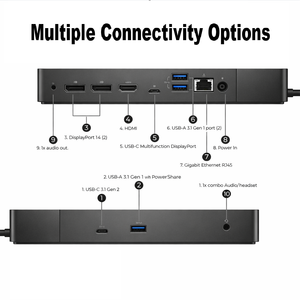 WD19 Estación de acoplamiento de 180W con entrega de energía de 130W Dual DisplayPort USB 3,0 para computadora y monitor Negro - Product Image 3
