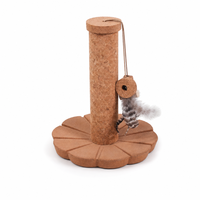 Rascador para Gatos de Corcho Lotus Base, Corcho Puro, 260 mm x 320 mm, Juguete Rascador Natural para Gatos de Interior
