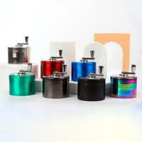 Vente chaude prix de gros accessoires pour fumeurs produits 63mm hauteur meuleuse avec 4 couches meuleuse avec poignée