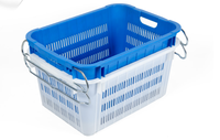 Paniers à provisions pliables empilables caisses de rangement pliables en plastique avec poignées