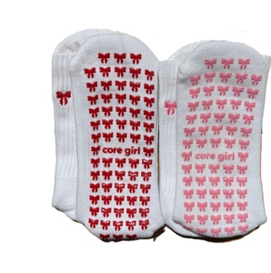 Cute Embroidery Pilates <strong>Socks</strong> Bow Grip <strong>Socks</strong> Pilates <strong>Socks</strong> Custom - Product Image 3