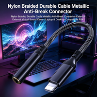 Câble de Carte Son Externe 2-en-1 pour Écouteurs et Microphone, Répartiteur Audio Tressé en Nylon pour PS4, Casques, Haut-parleurs, Jeux et Appels Vocaux