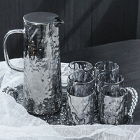 Ensemble de carafes à eau en verre de style européen EPR France, design moderne et créatif, pour salle à manger, maison, avec tasses
