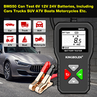 Kingbolen BM550, Probador de Baterías de Auto de 6V, 12V y 24V, Herramienta de Diagnóstico OBD2 para Camiones, Escáner OBD2, Probador de Voltaje de 100-2000 CCA