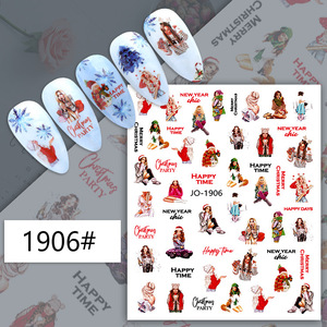 Nouvelle mode joyeux noël ongles autocollant en vrac bonne année <span class=keywords><strong>2022</strong></span> Nail Art décor <span class=keywords><strong>Gel</strong></span> Double face colle ongles autocollants - Product Image 6