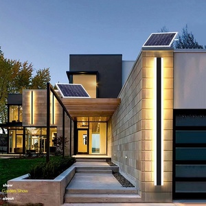 Lámpara de pared para exteriores, impermeable, personalizada, IP65, LED, aluminio, acero inoxidable, material E27, fuente de luz, energía solar, jardín, calle - Product Image 4