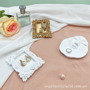 European Style Resin Jewelry Tray For Necklace Storage Display Decorative Plate With Pearl <b>Earrings</b> And Brooch <b>Holder</b> - Product Image 2