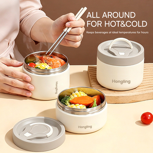 Lonchera Térmica Portátil Hong Ling, Hermética, de Doble Pared, de Acero Inoxidable, Recipiente para Alimentos - Product Image 5